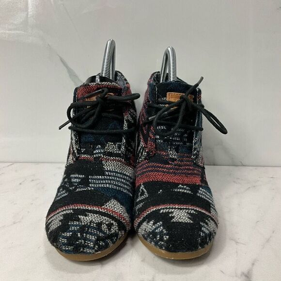TOMS Aztec Print Wedge Heel Bootie - Picture 4 of 7